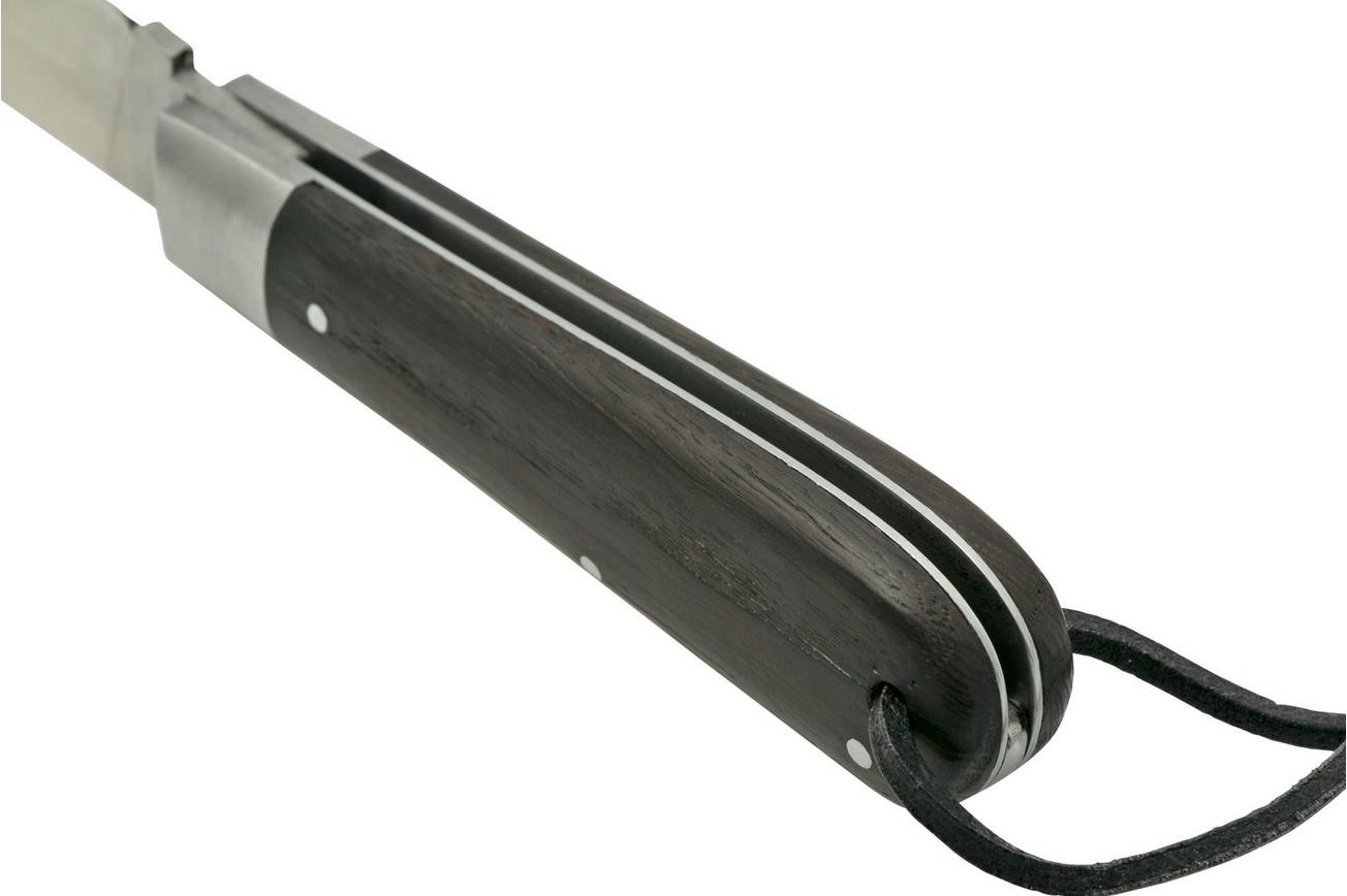 Otter Anchor knife 172 R LB Large Stainless, Smoked Oak, Stainless Anchor, Leather Strap, zakmes