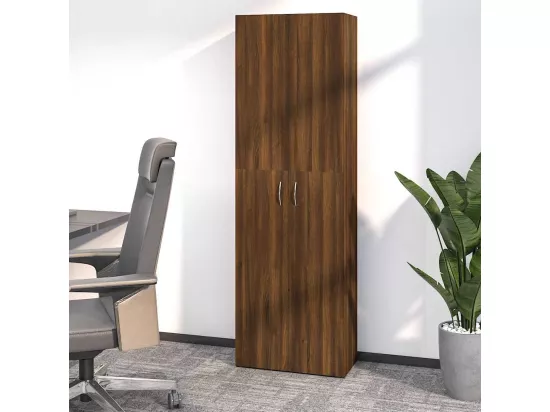 Armoire de bureau Chêne marron 60x32x190 cm Bois d'ingénierie