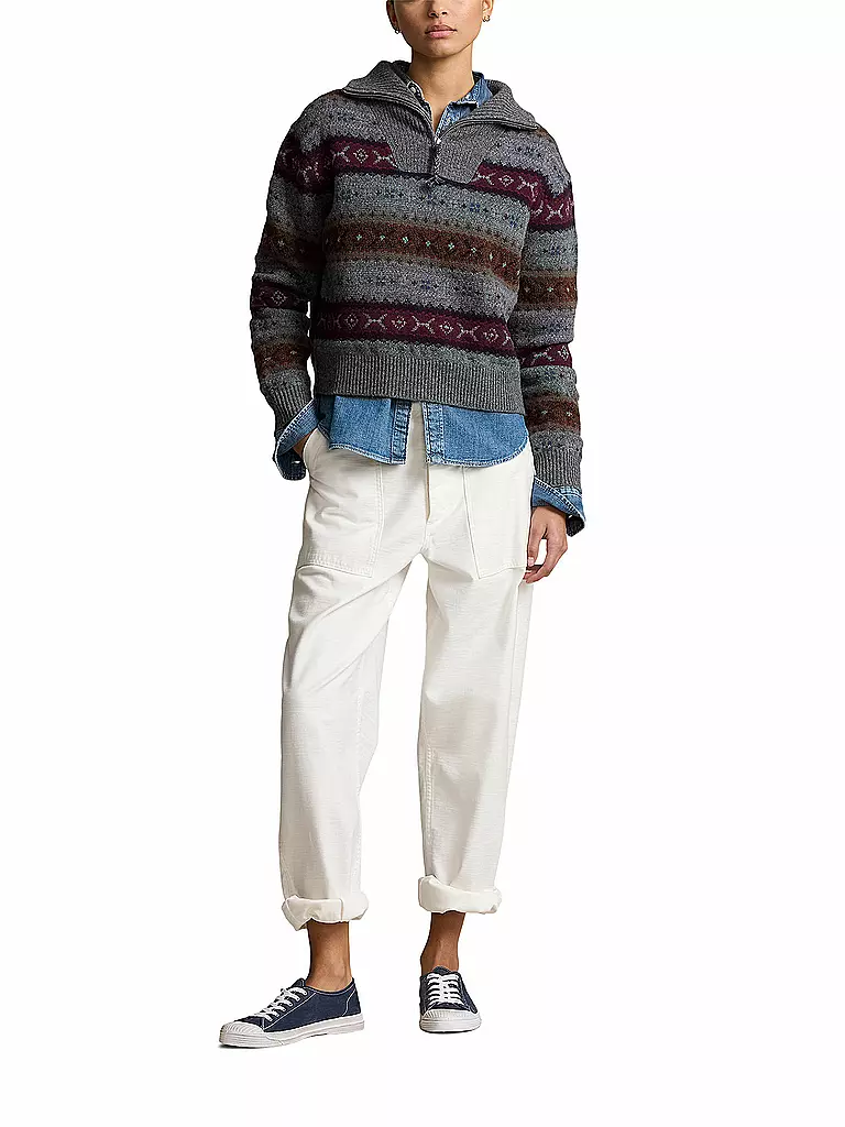 POLO RALPH LAUREN Troyer Pullover grau