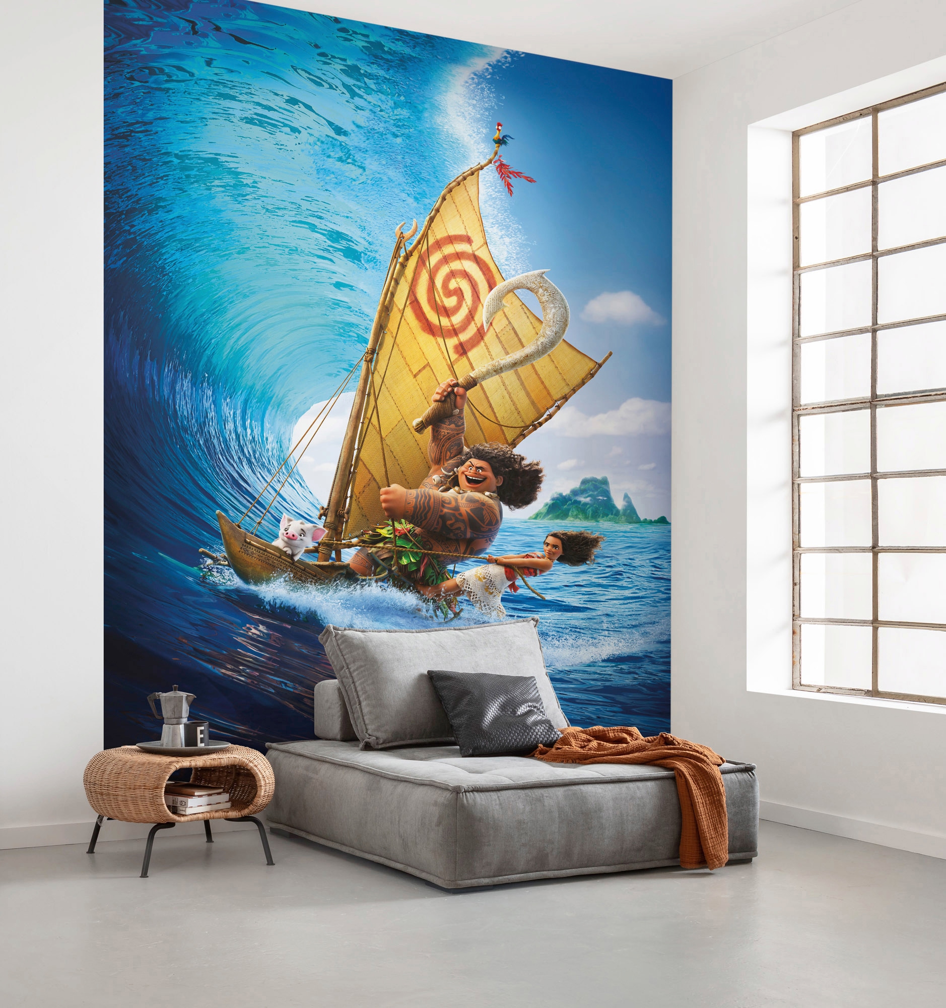 Komar Vliestapete »Digitaldruck Vlies -  Moana Ride the Wave - Grösse 200 x 280 cm« bedruckt glatt Kinderzimmer