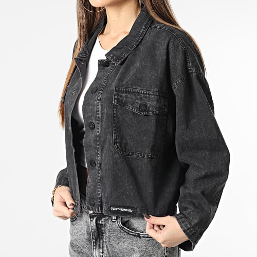 Veste Jean Crop Femme W33617CJA Noir