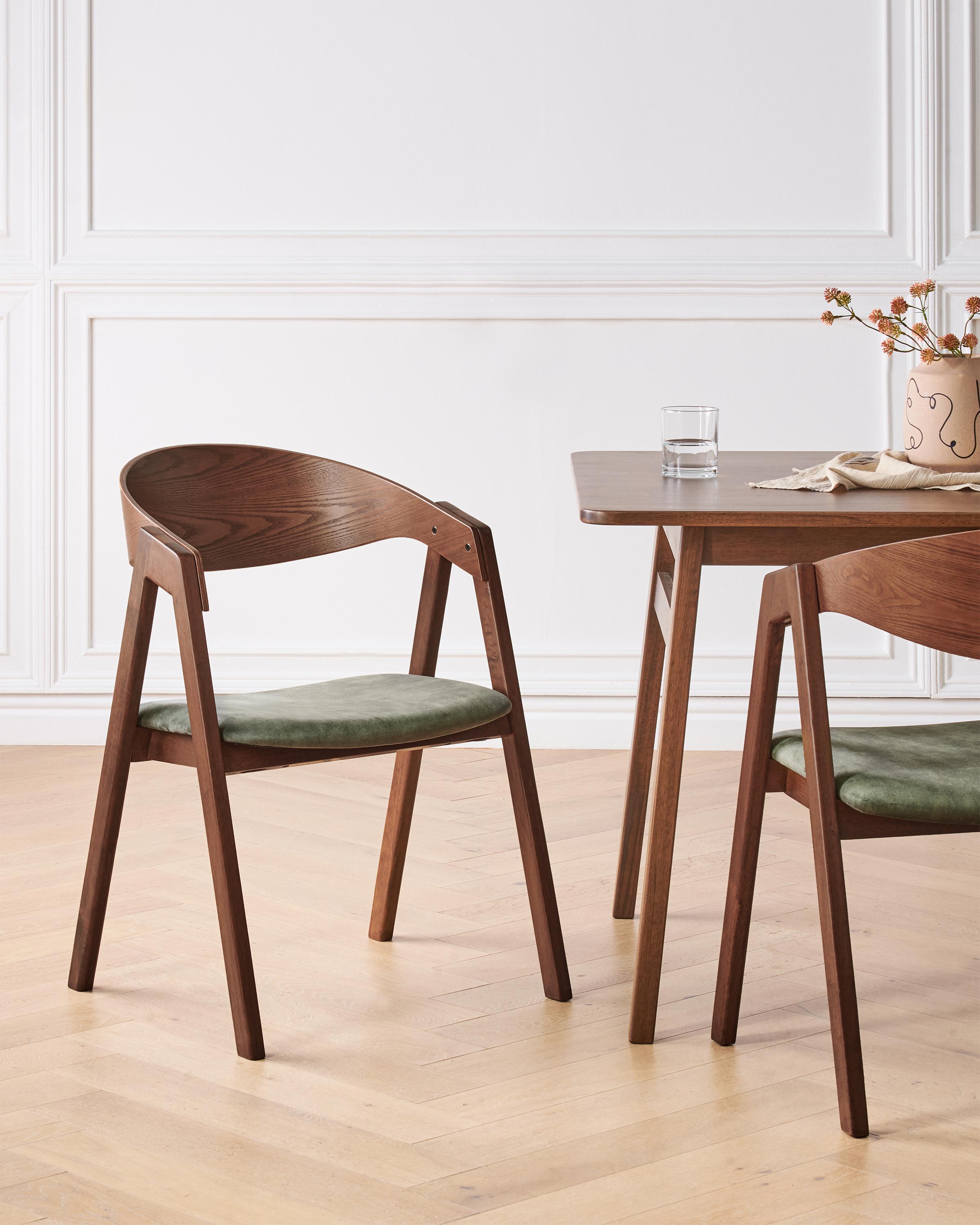 Set van 2 eetkamerstoelen YUBA Hout Donkergroen