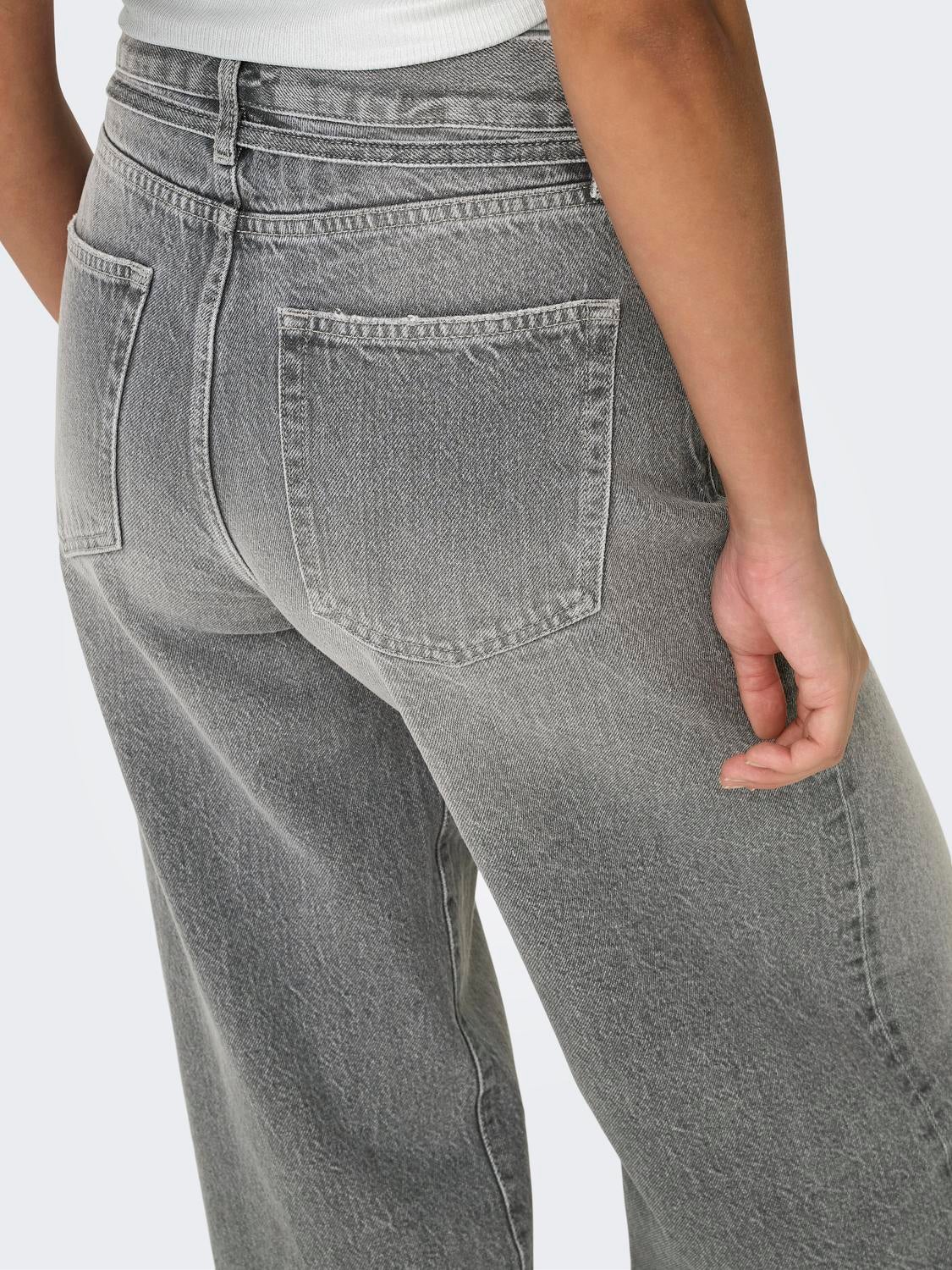 ONLGIANNA Mittlere Taille Ballon Schnitt Jeans Medium Grey Denim
