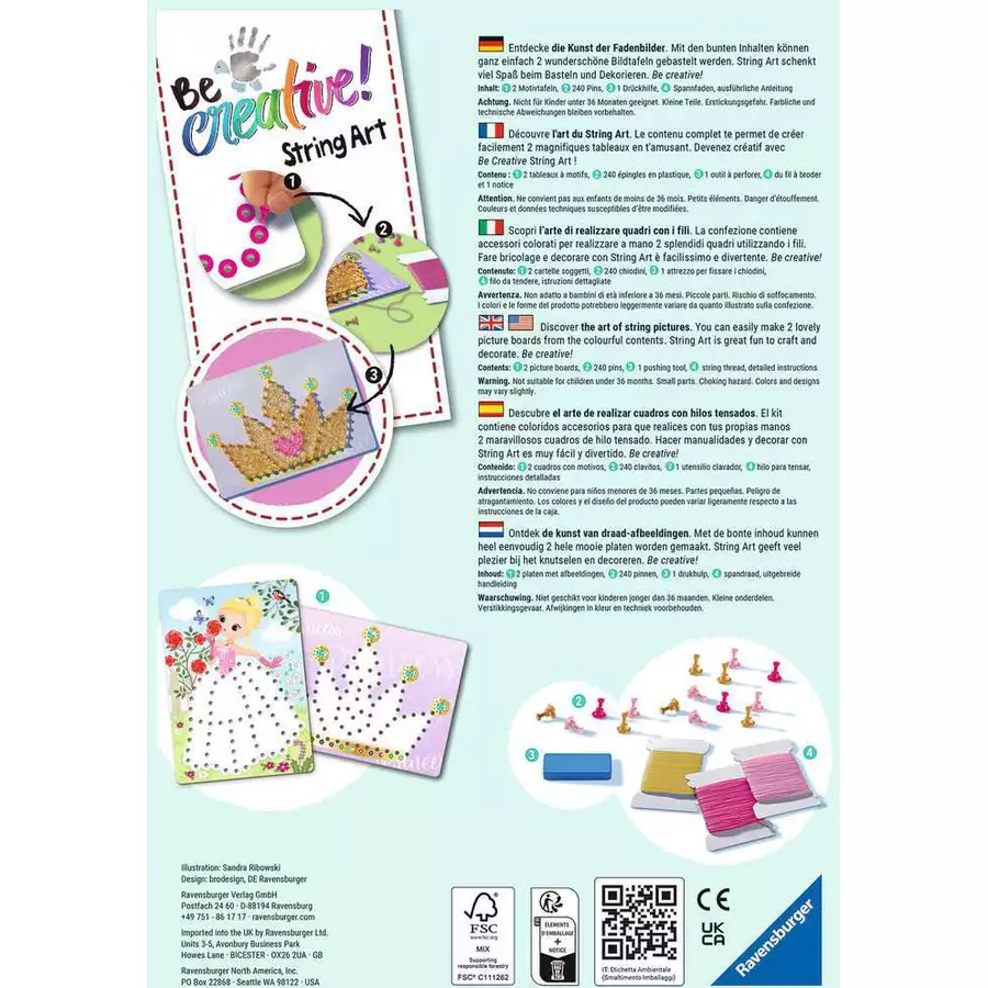 Ravensburger BeCreative String Art Princess bunt