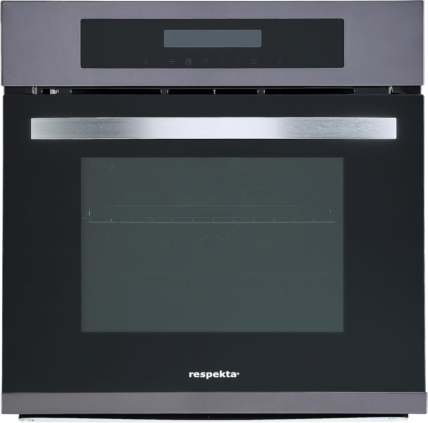 Respekta Einbaubackofen autark / 11 Beheizungsarten / LED Timer & Touch Control / 66 Liter Volumen / Eco Funktion / Energieeffizienzklasse A / Edelstahl in Black Steel Optik / DIGI8BLACKSTEEL