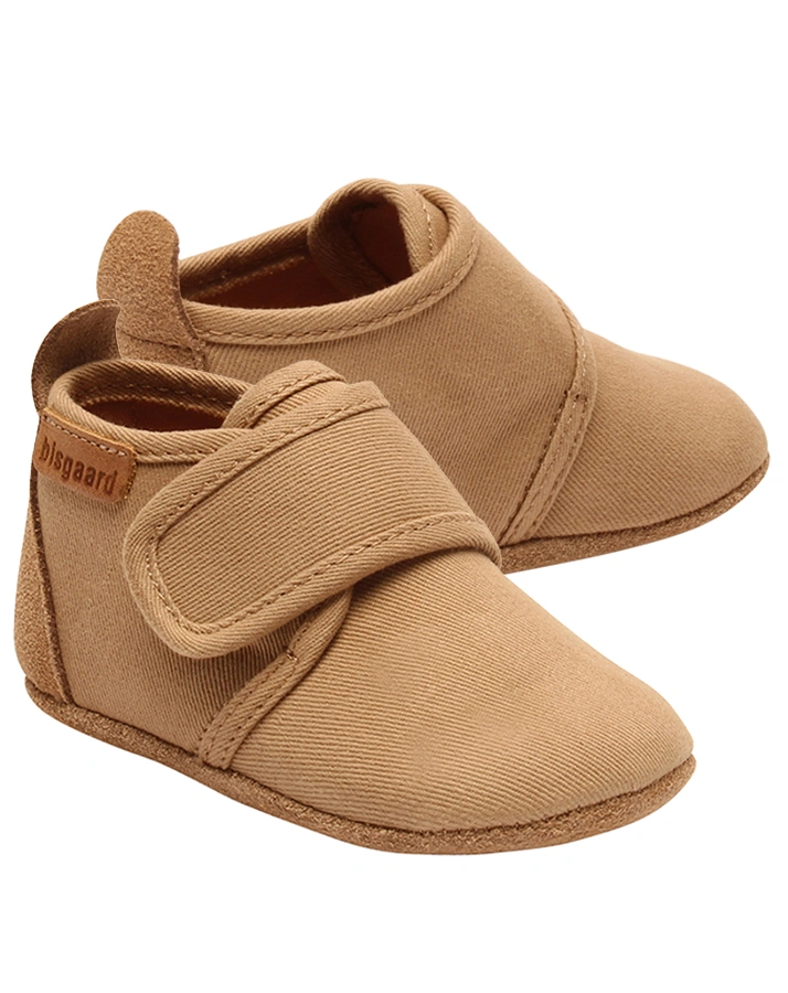 Klett-Hausschuhe BABY COTTON in camel