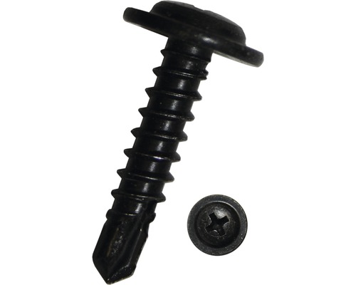 Zelfborende schroef, pankop met kruiskop, DIN 7504, 4,2 x 13 mm, zwart verzinkt, 100 stuks