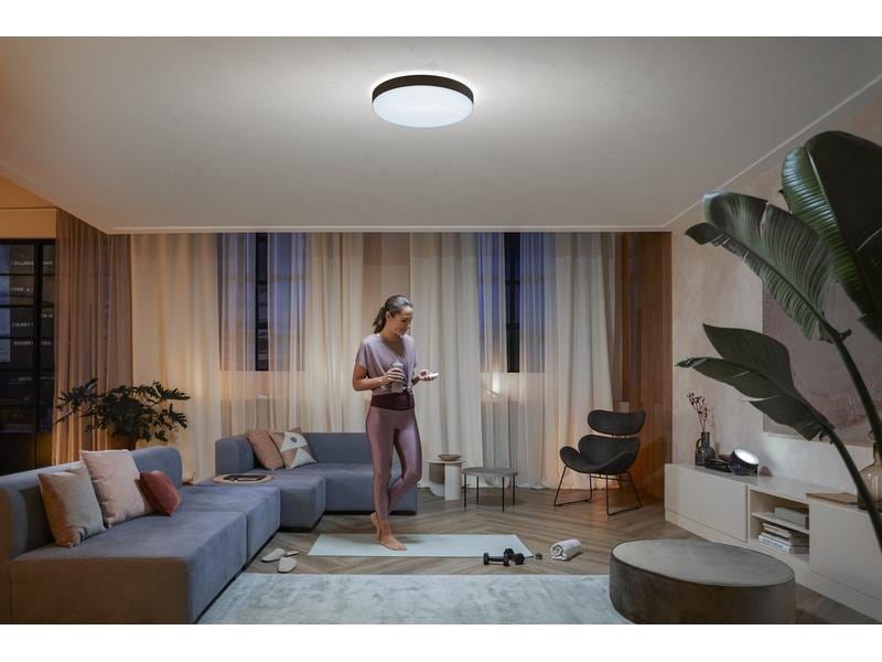 Philips Hue White Amb. Enrave Deckenleuchte XL schwarz 6500 Deckenlampe steuerbar mit Philips Hue