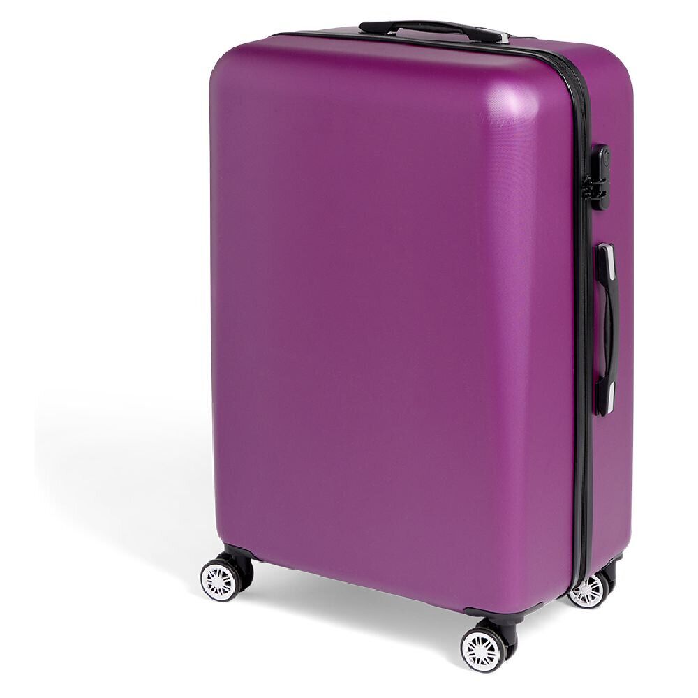 Valise cabine rigide trolley 4 roulettes grand modèle 104L violet