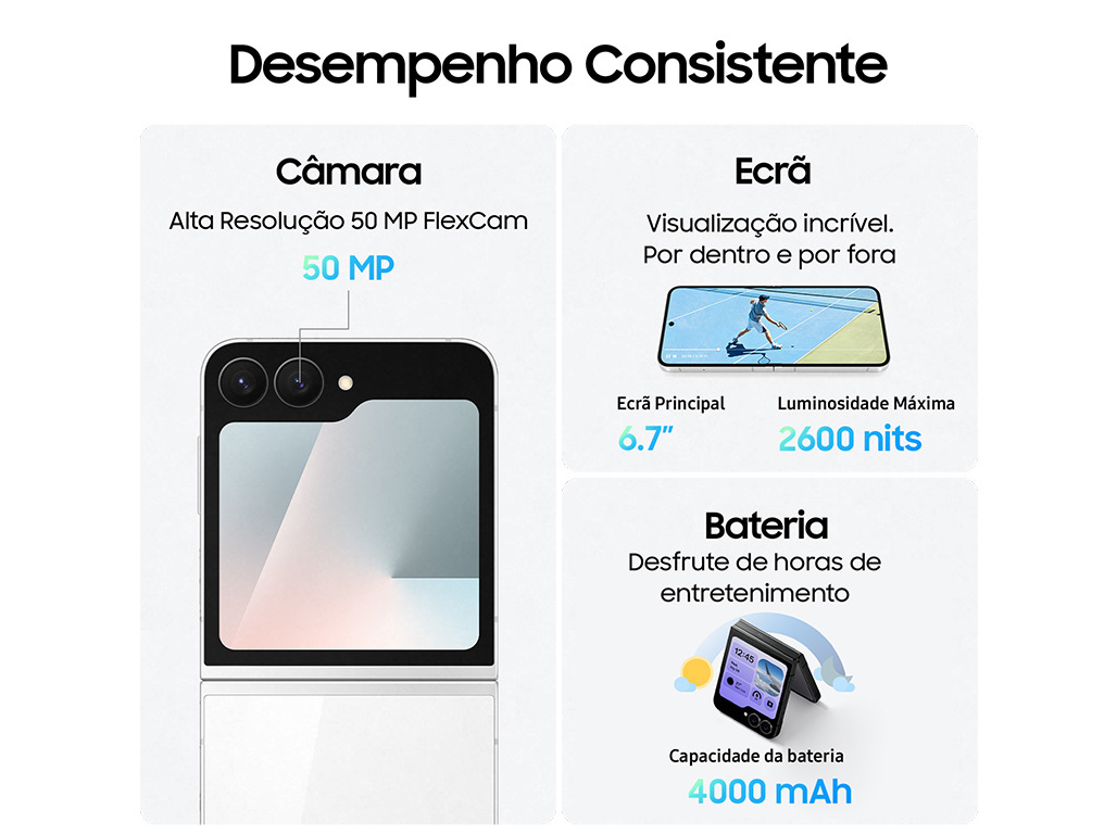 SMARTPHONE SAMSUNG GALAXY Z FLIP 7 FE 256GB BRANCO