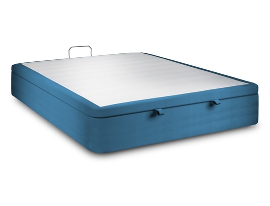 SOMMEIL DE PLOMB - Sommier 140 x 200 Sommier coffre velours bleu 140x200 h39cm