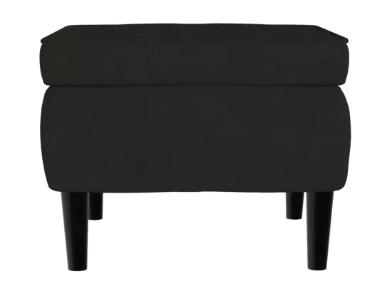Fauteuil à oreilles avec tabouret noir velours