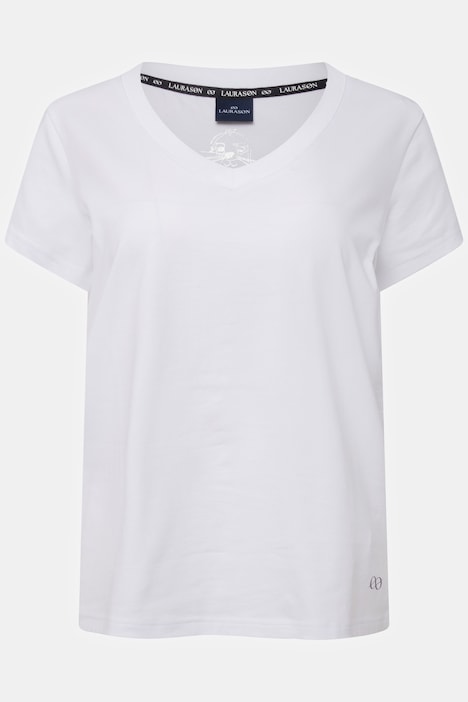 T-Shirt, kleiner Knoten Print, V-Ausschnitt, Halbarm, OEKO-TEX MIG
