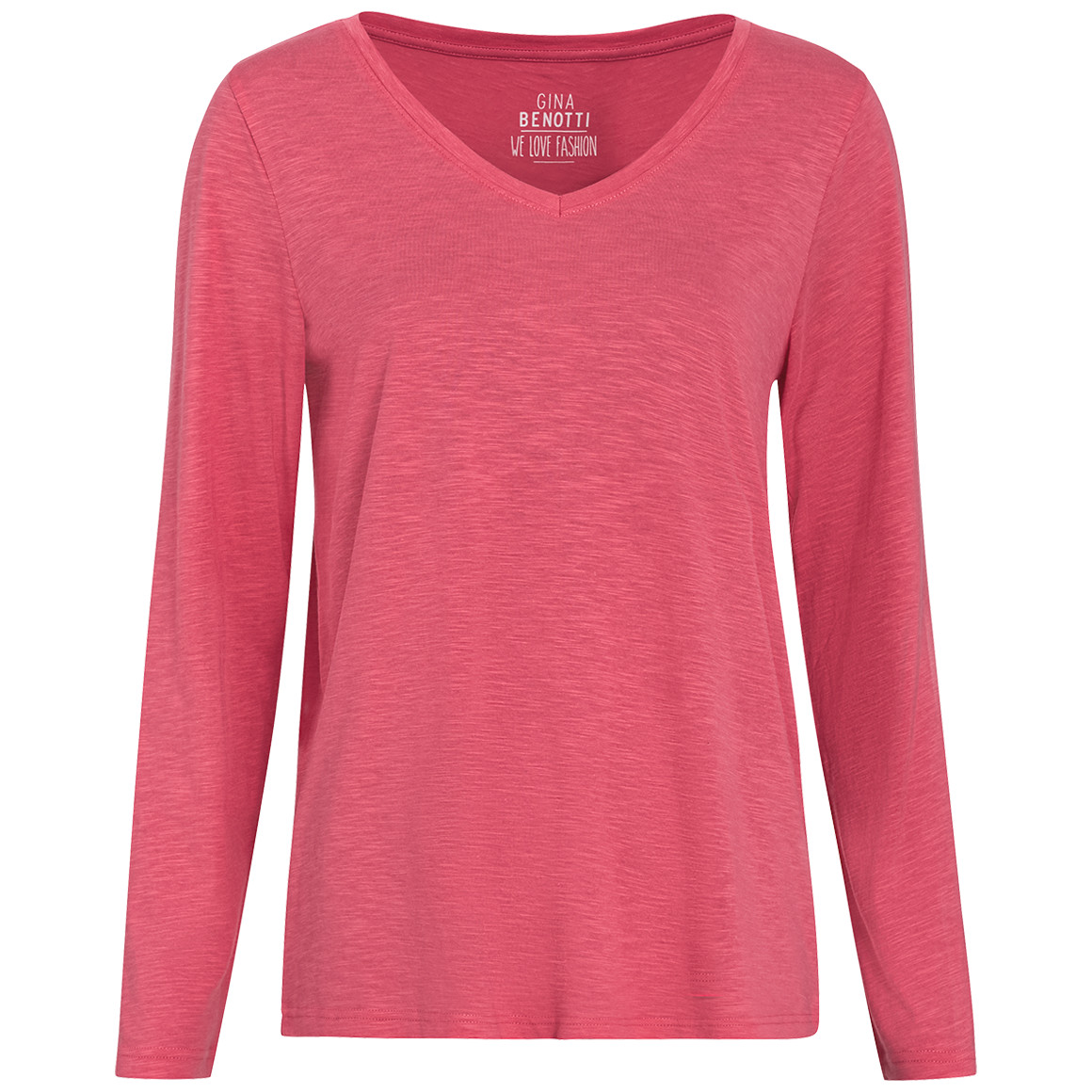 Gina Benotti Damen Langarmshirt aus Flammgarn pink
