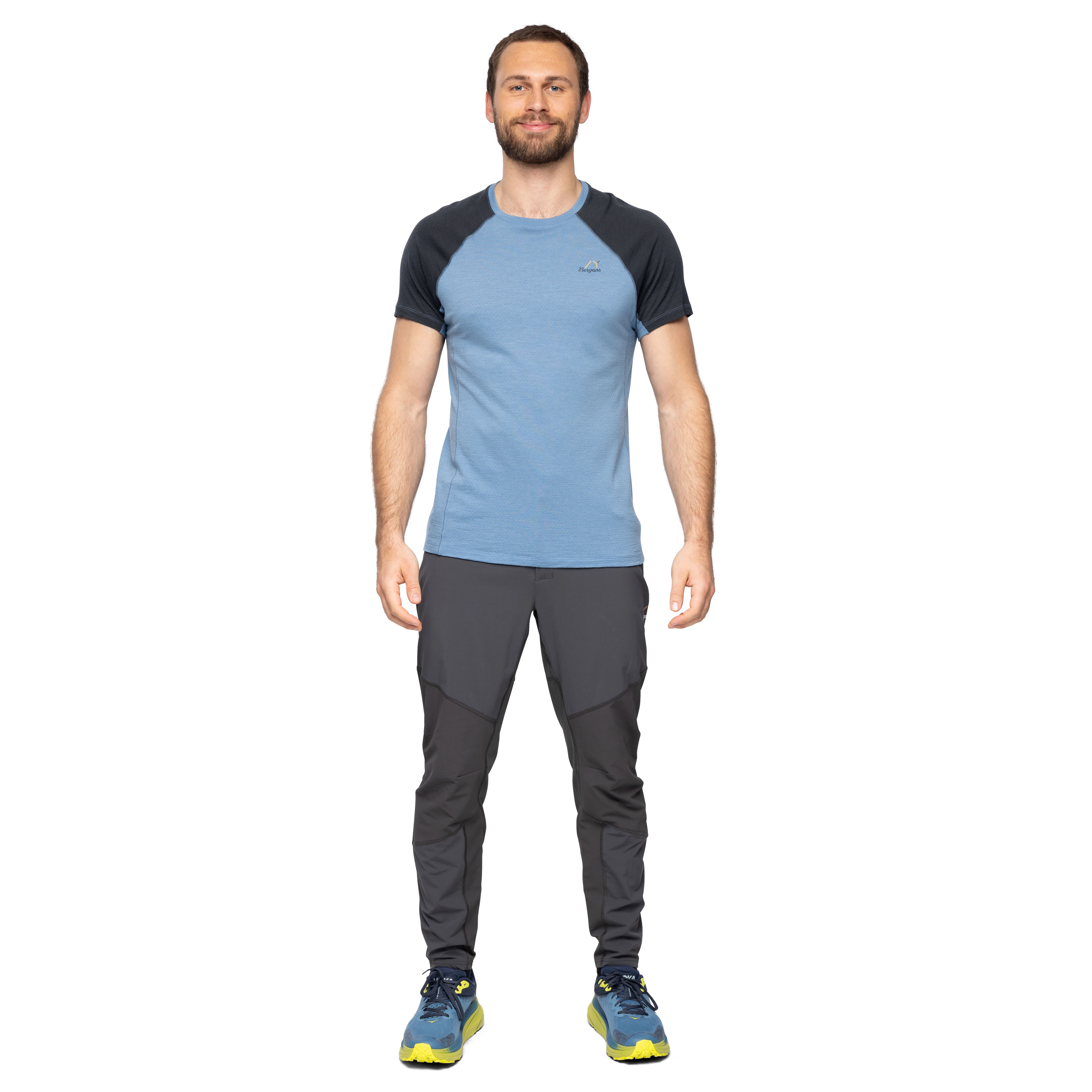 Y LightLine Merino Tee Men Elemental Blue / Dark Shadow Grey