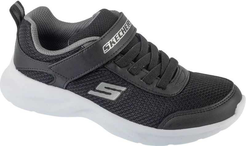 Skechers Jongens Trainers, zwart textiel/synthetisch/houtskool trim, 10.5 UK, Zwarte textiel synthetische houtskool Trim, 28 EU