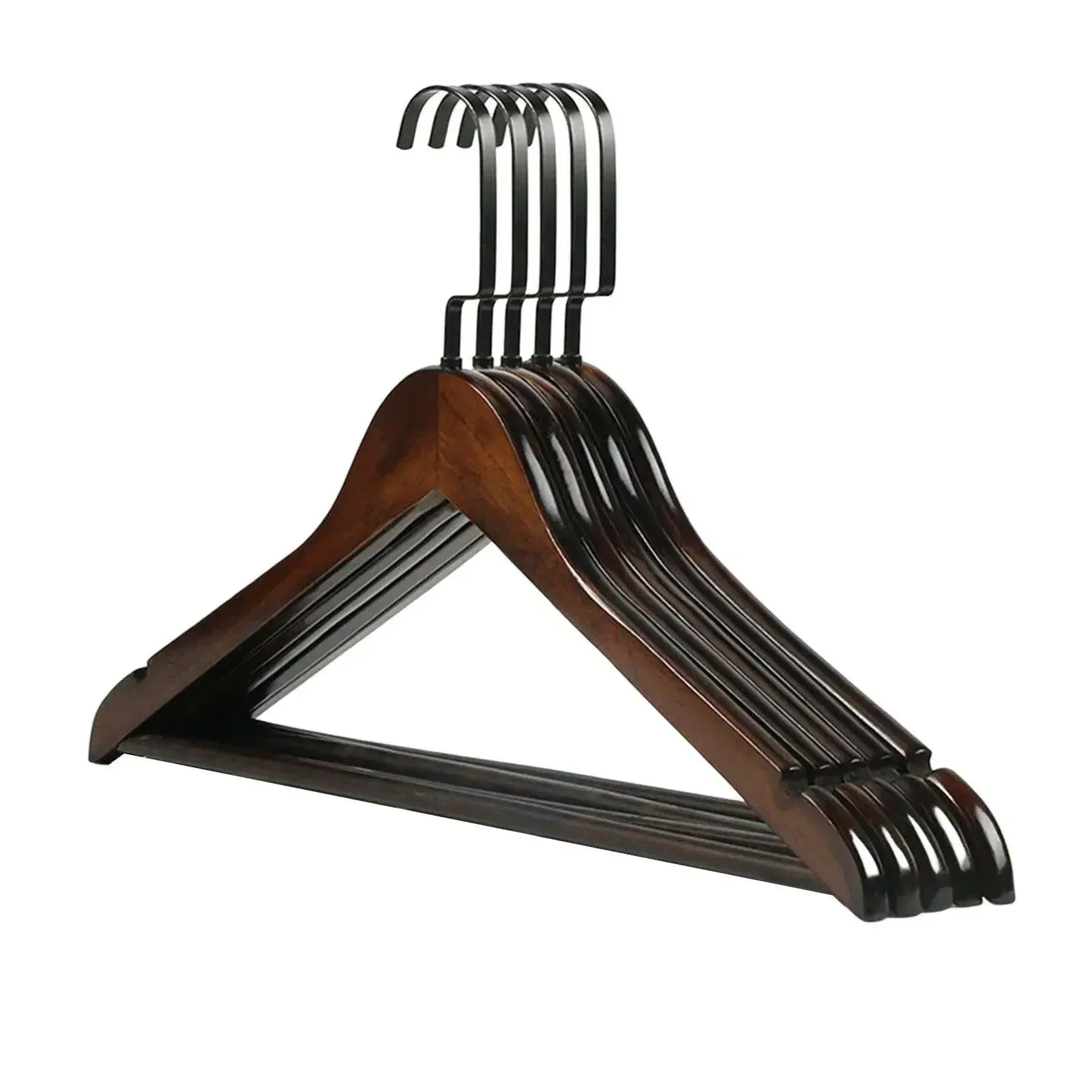 5 pcs Retro Wooden Clothes Hanger | No Fade Maple Wood Wardrobe Organizer
