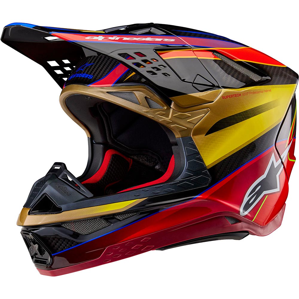 Alpinestars - Casque Supertech S-M10 Era Or / Noir / Rouge / Brillant
