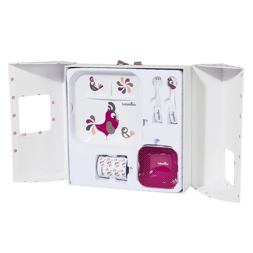 Coffret repas 5 pièces - Lovely Bird - Doré
