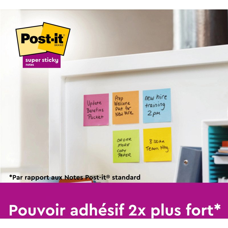 Z-notes repositionnables couleurs Soulful Super Sticky Post-it 76 x 76 mm - bloc de 90 feuilles