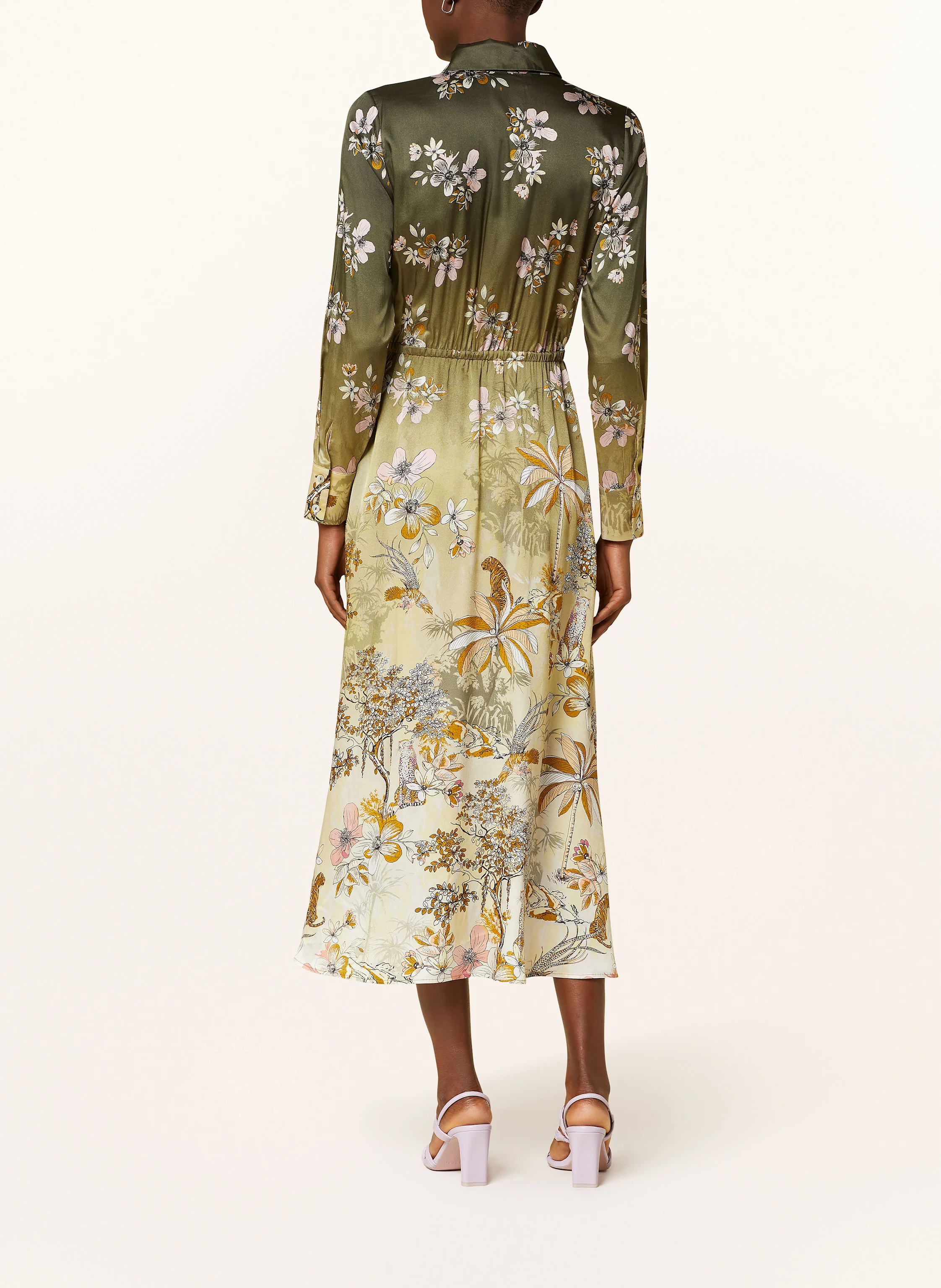 SEM PER LEI Hemdblusenkleid aus Satin mit Seide
