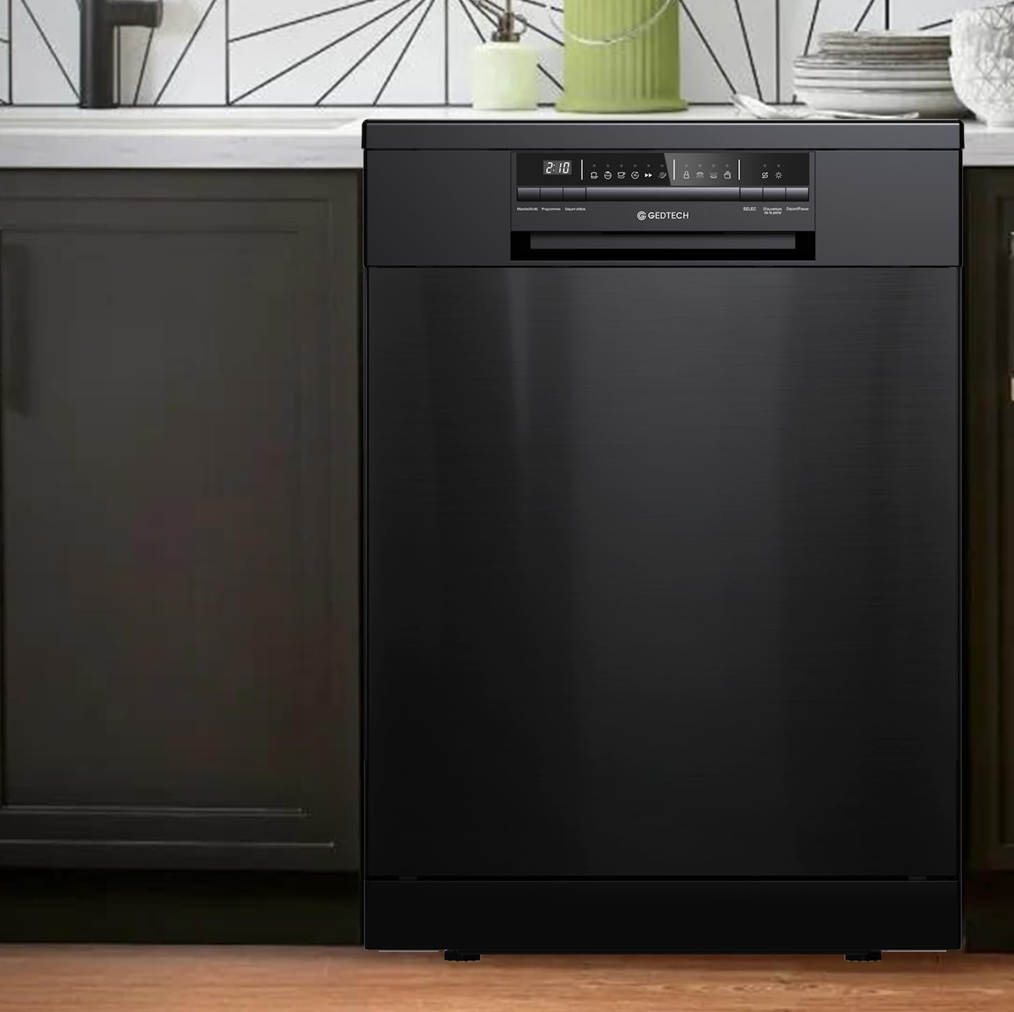 GEDTECH Lave-vaisselle GLV1542DX 15cv - Tiroir à couverts - 42 dB - Ultra silencieux - Départ Différé - Eco - Intensif - Rapide – Faible conso - Class