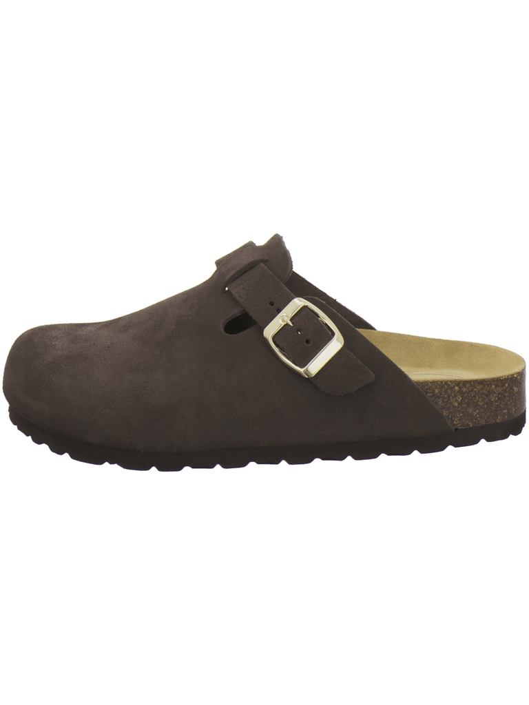 Clogs Damen Leder espresso Velour