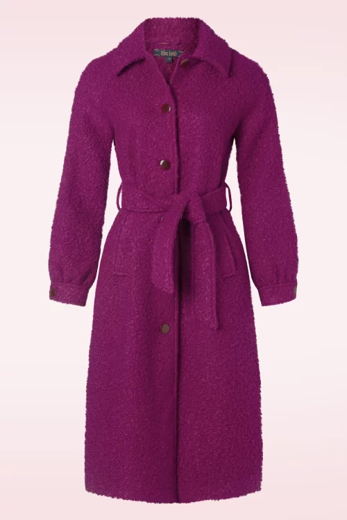 King Louie Rachel Memphis Boucle jas in wild fuchsia