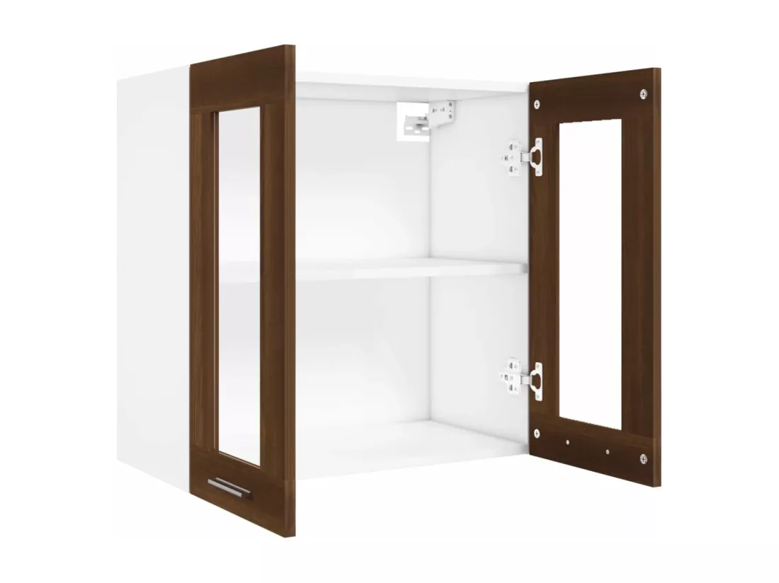 Armoire en verre suspendue Chêne marron Bois d'ingénierie