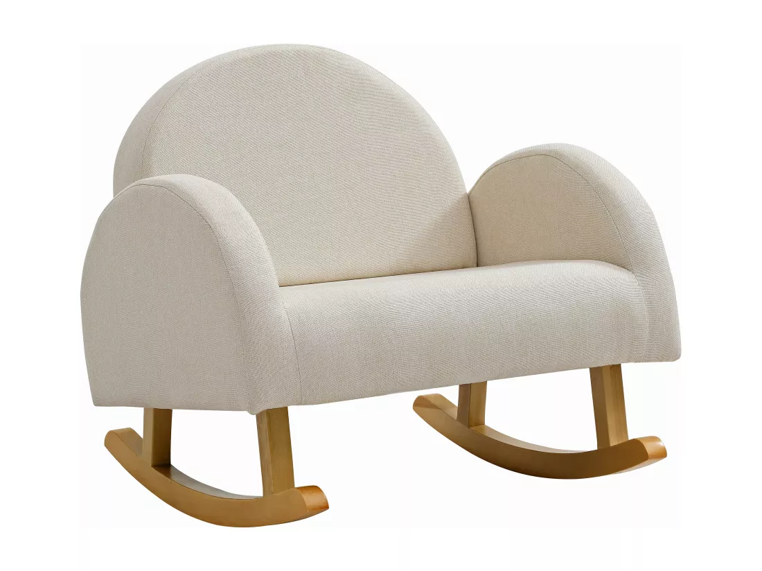 Fauteuil pour enfant à bascule en tissu beige ESLIDA