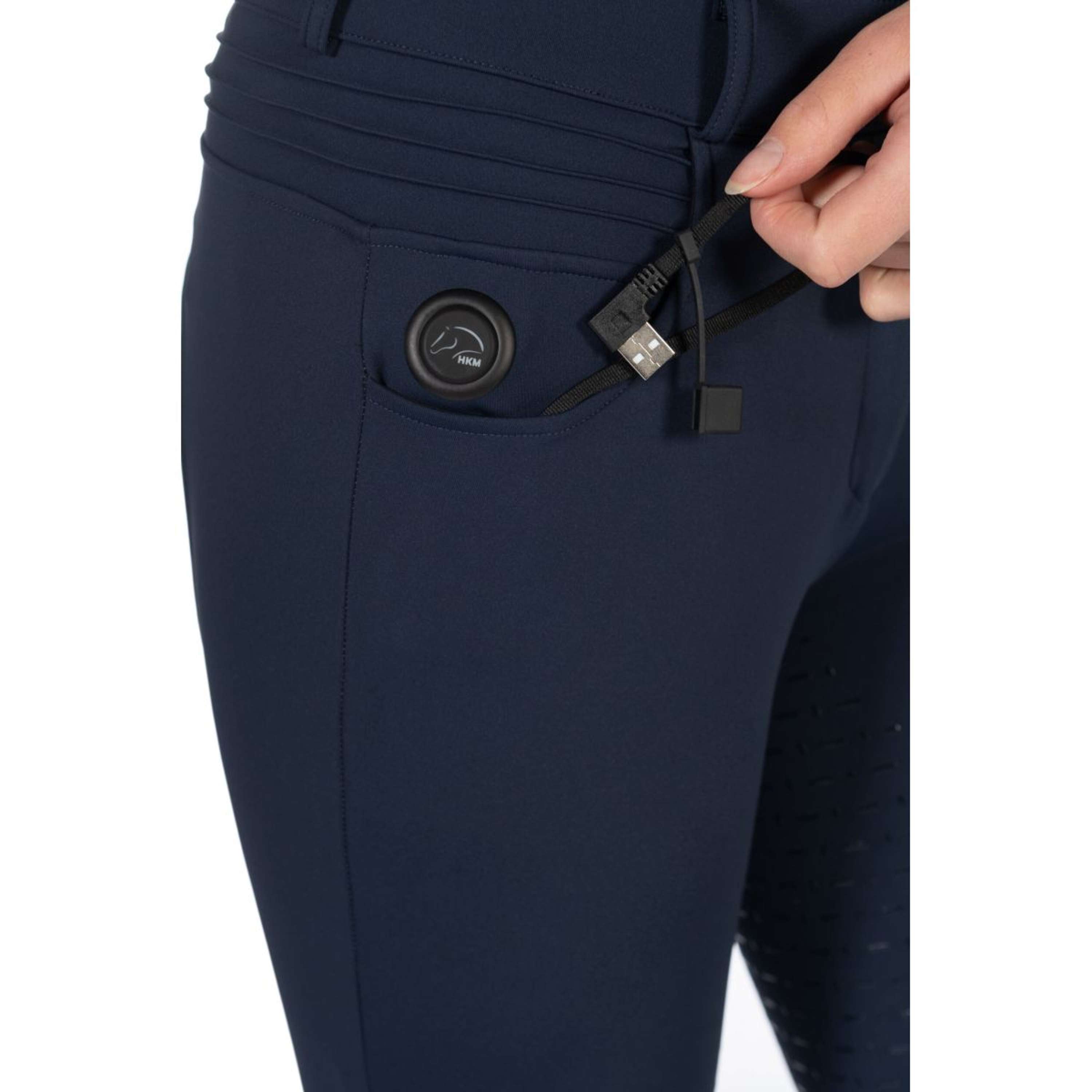 HKM Rijbroek Comfort Full Grip Donkerblauw