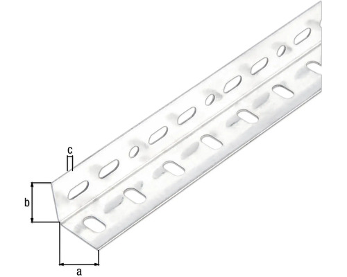 Conceptor hoekprofiel, geperforeerd, verzinkt, 25x25x1 mm, 1 m