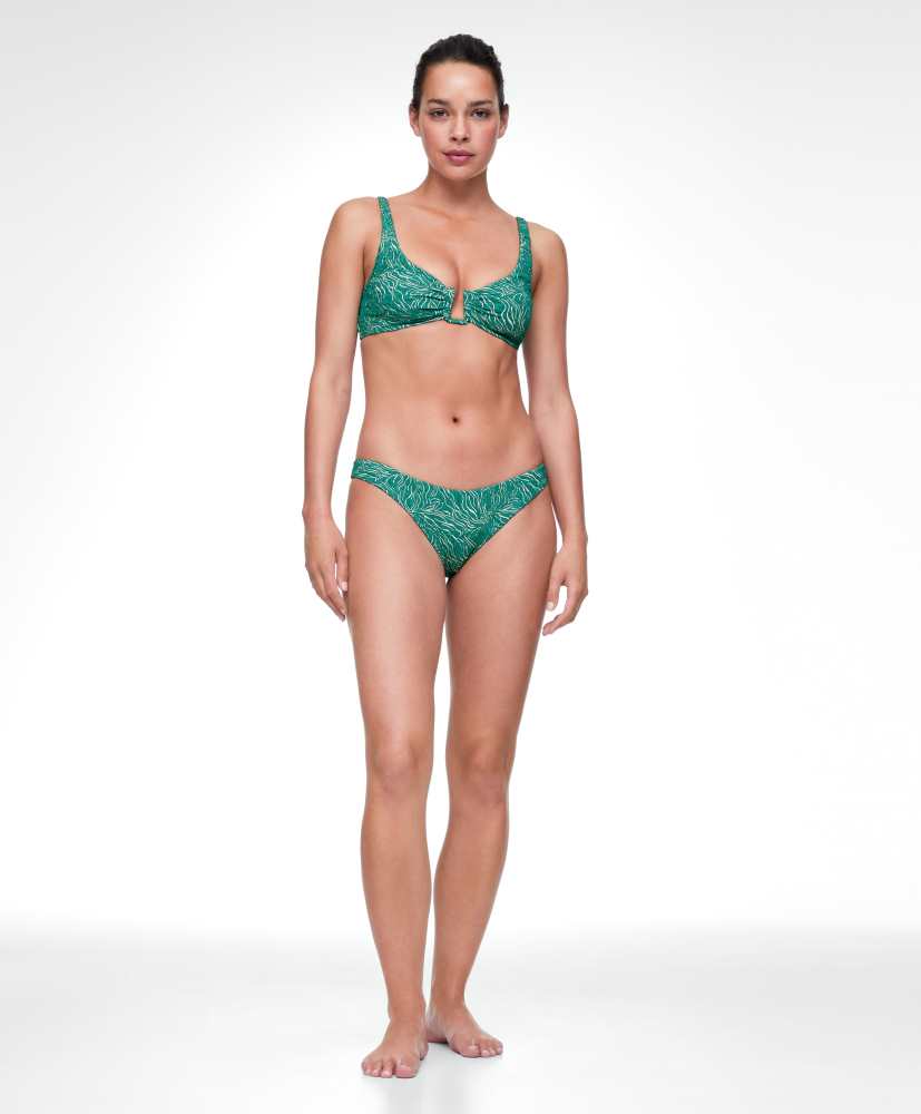 biquíni meia-calça jacquard com corte em U