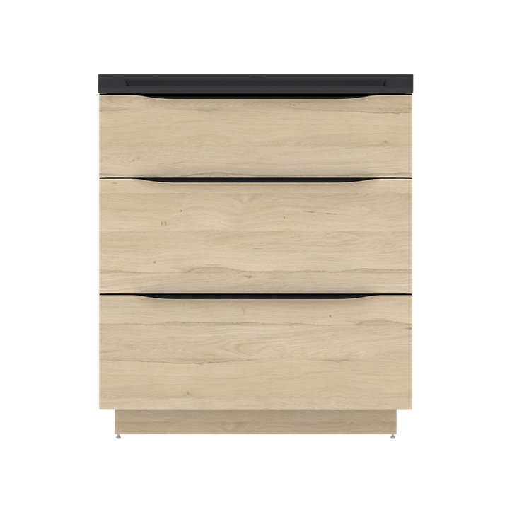 Meuble sous vasque à poser aspect bois Pamili 80 cm