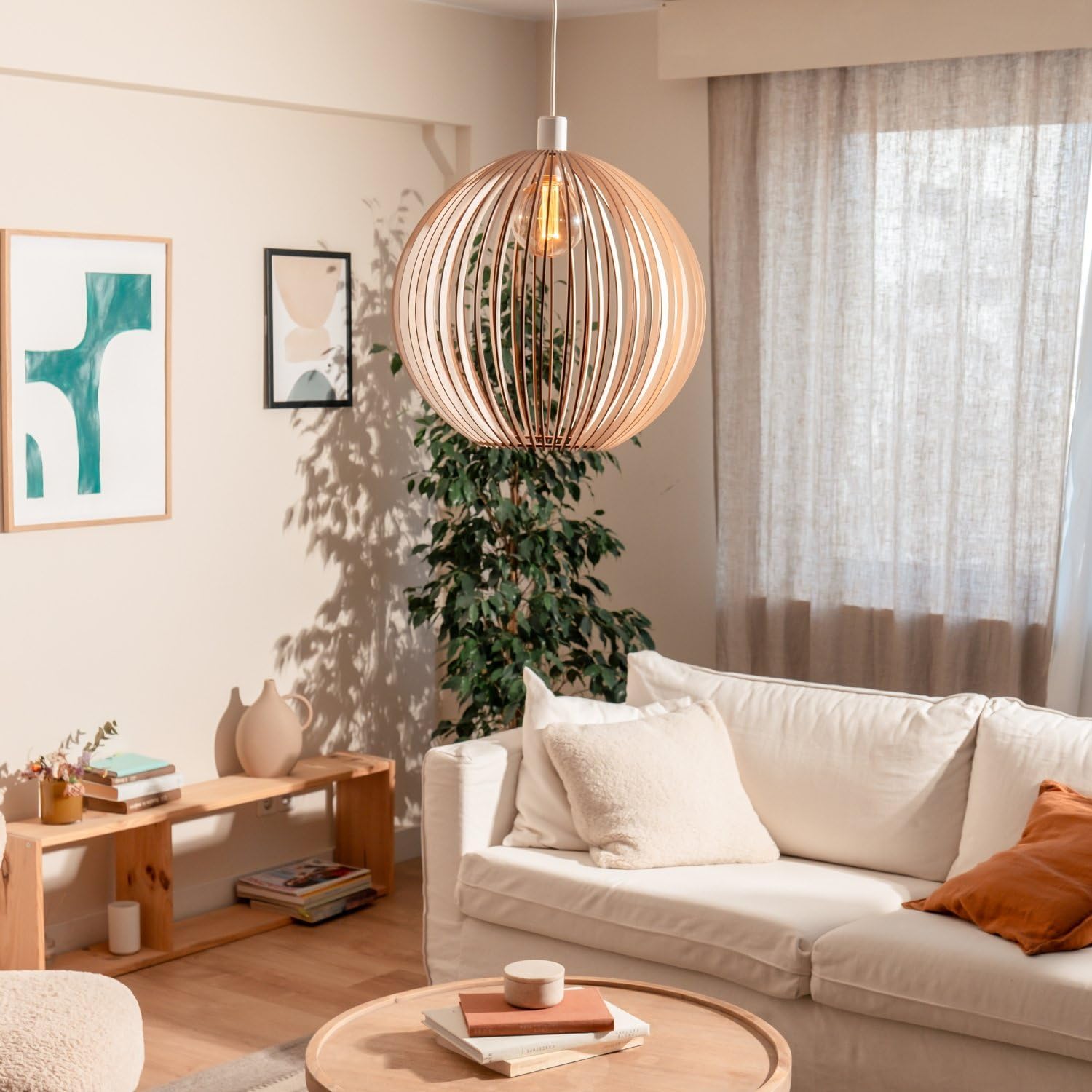 Pendelleuchte Holz „Forseti
