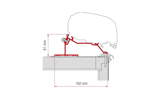 Fiamma Adapter Caravan Roof 400 CM passend für F80 F65