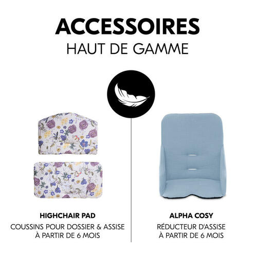 Chaise haute Alpha+ - Gris - HAUCK