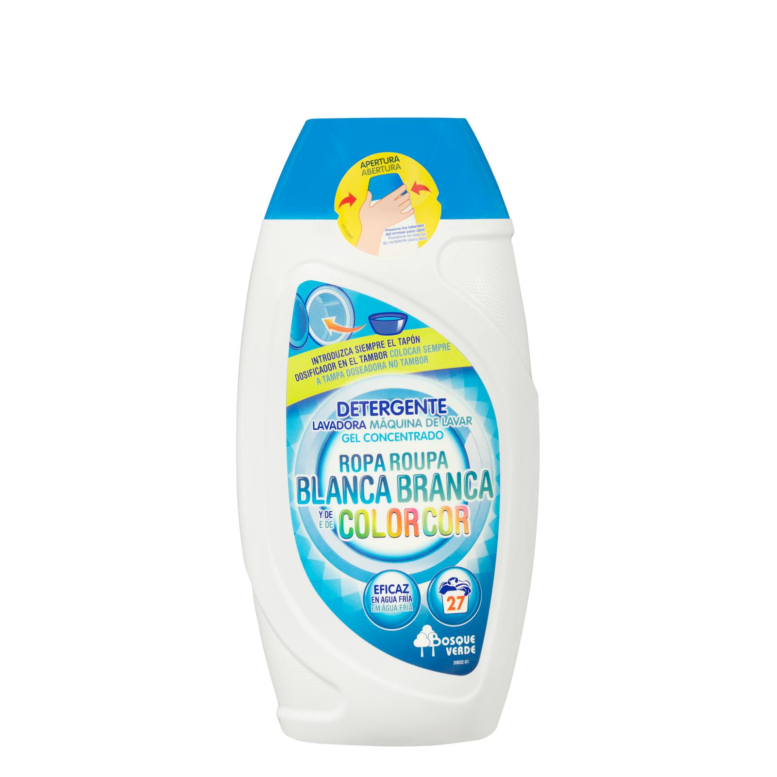 Lessive en gel concentrée pour vêtements blancs et colorés couleur vert forêt