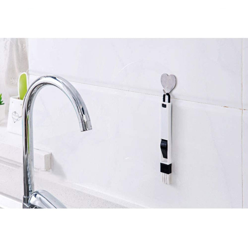 (18cm) Universal Reinigungsbürste mit Nylon Borsten   Schaufel für Tastatur / Fenster / Lüftungsgitter - Schwarz / Weiss