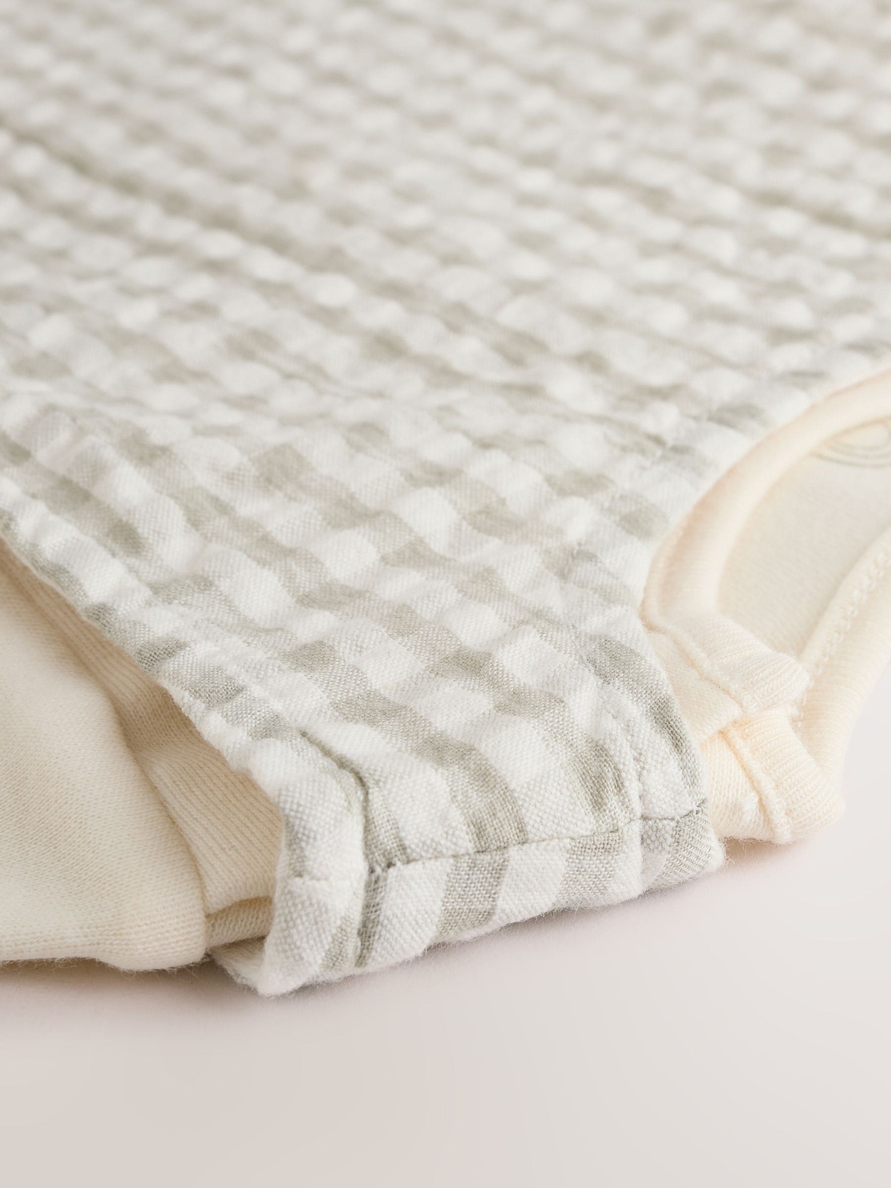 Groen geruit - Geweven bretelbroeken en bodysuit babyset (0mnd -2jr)
