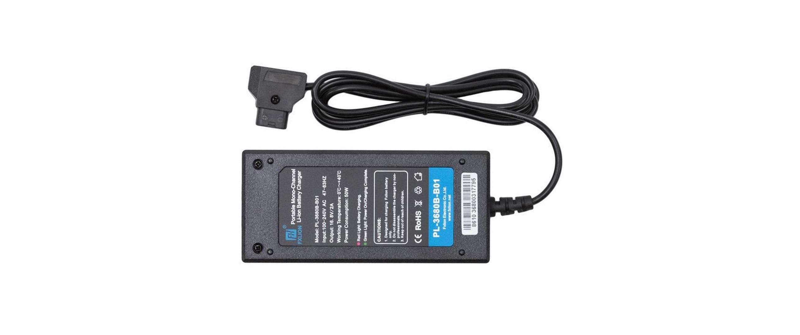 Ladegerät D-Tap PL-3680B-B01Das Single D-Tap-Ladegerät lädt Batterien mit 2 Ampere