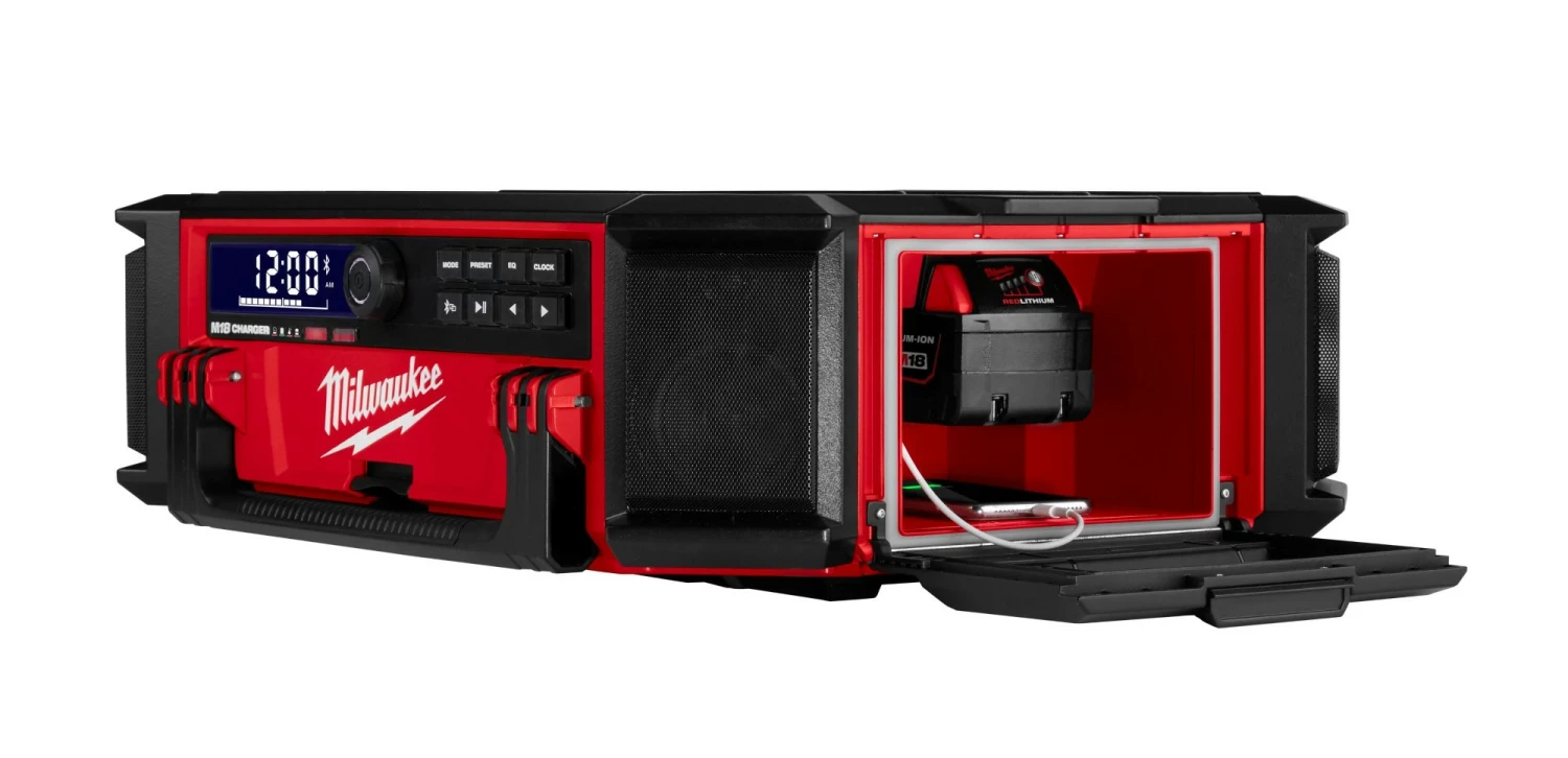 Milwaukee M18 PRCDAB -0 18V Li-Ion accu packout bouwradio body - DAB  - IP58