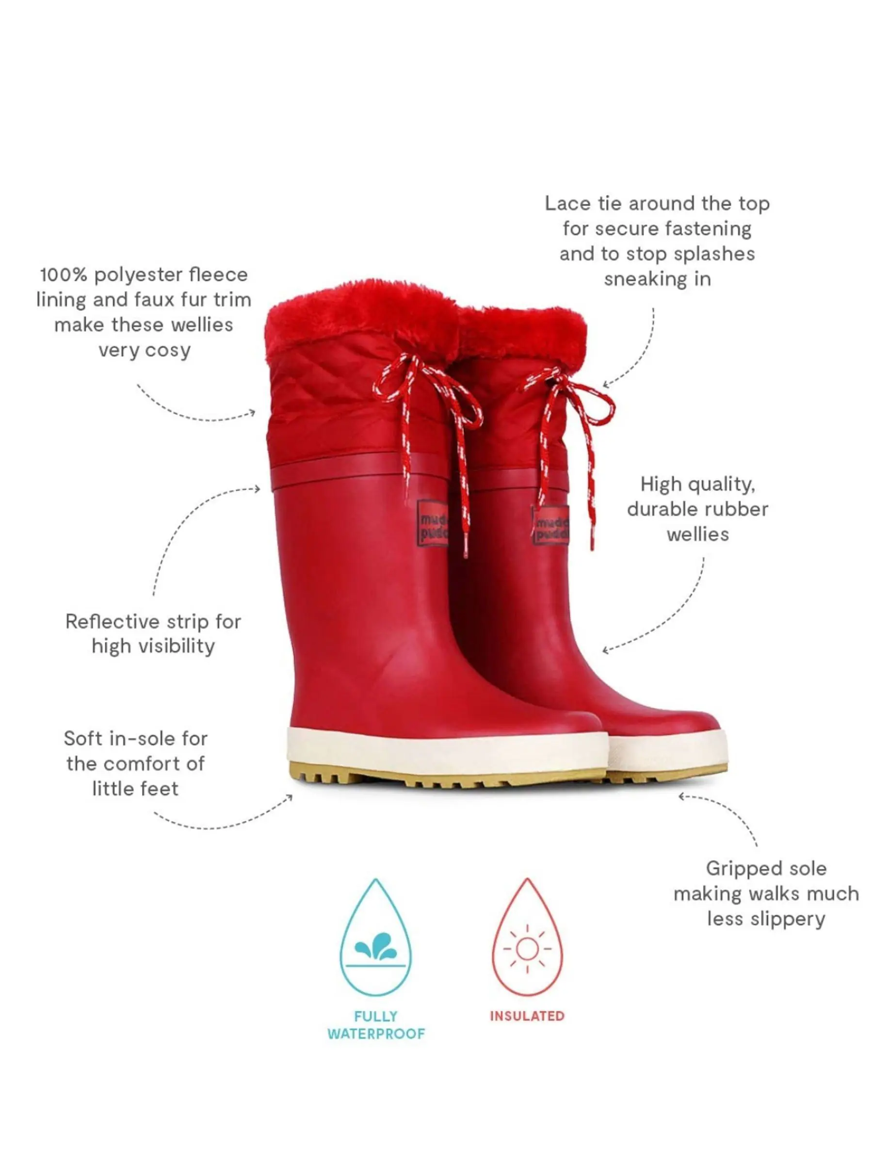 Muddy Puddles Fleece Lined Puddleflex Wellies