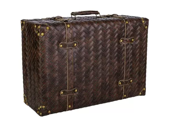 Valise en simili cuir marron 44x16x30h