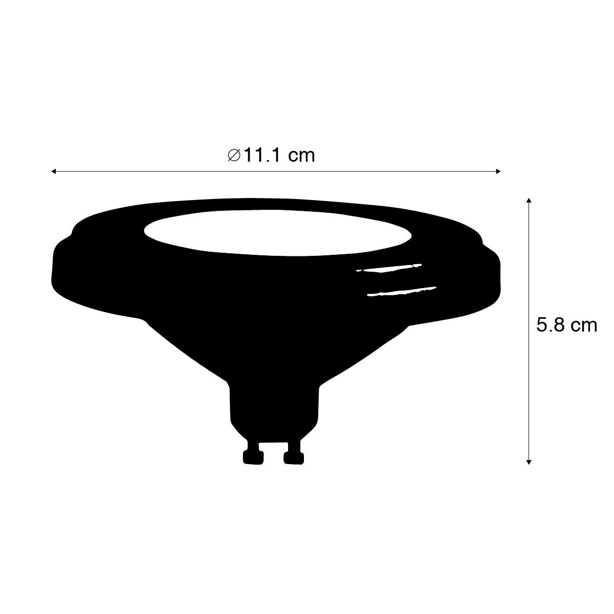 GU10 LED lamp helder 111mm 8W 750 lm 3000K