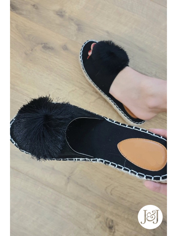 Nu-Pieds Noirs pompon ' Lou'