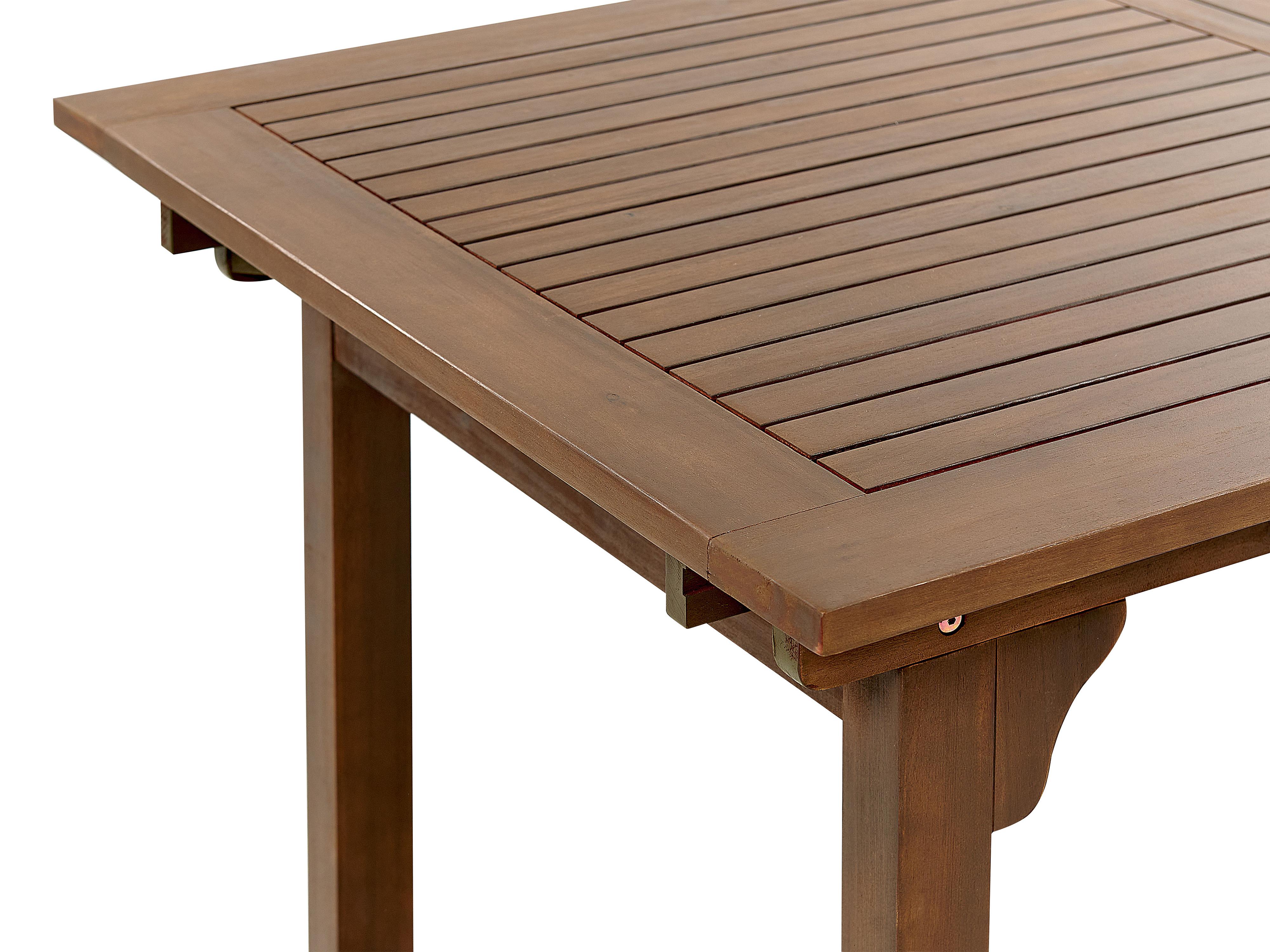 Tuinset 6-zits AMANTEA met parasol Acaciahout Groen