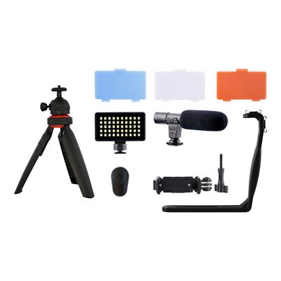 T'nB Influence - Pack Vlogger vidéo avec mini-trépied, support smartphone, micro, projecteur LED et télécommande Bluetooth