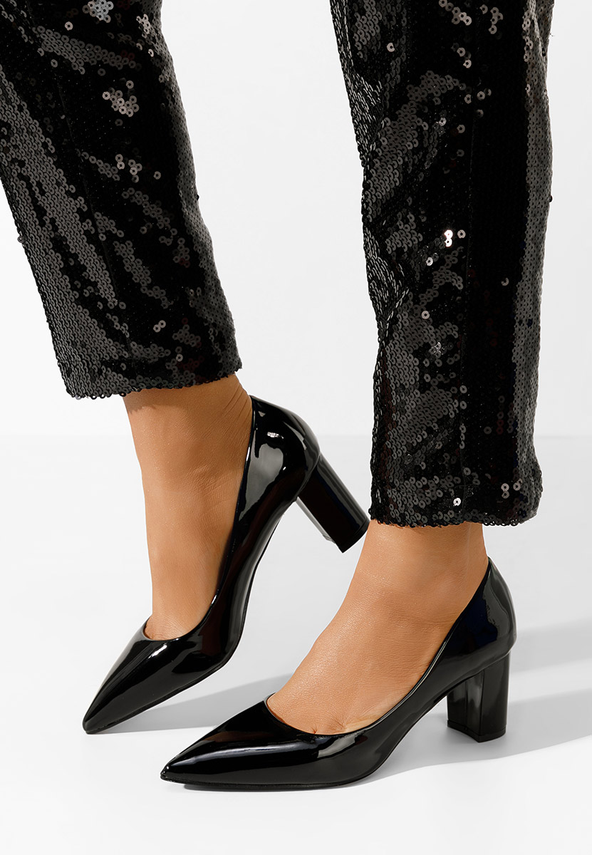 Chaussures vernies à talon noirs Danza