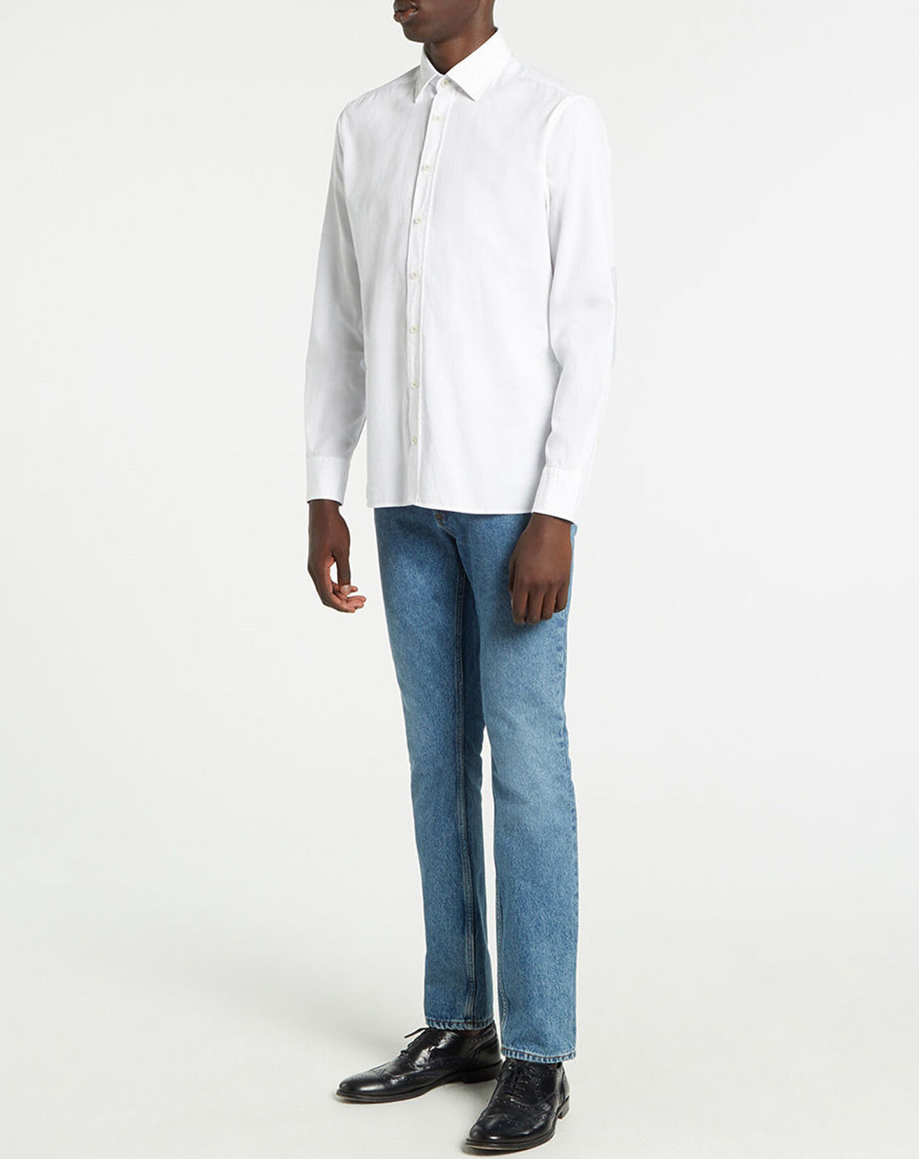 Hackett London Chemise Slim Fit Patch Coude blanche